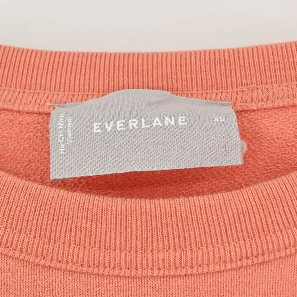 EVERLANE Womens Coral Orange Crewneck Sweatshirt Athleisure Loungewear Size XS - Picture 4 of 8
